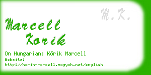 marcell korik business card